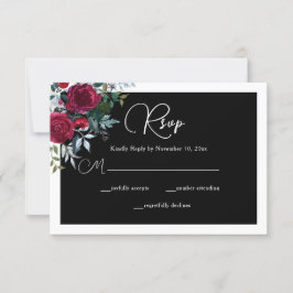 Elegante Weihnachts-Rose RSVP Karte