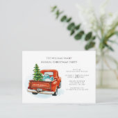 Elegante Weihnachts-Rote Truck-Feier Einladung (Stehend Vorderseite)