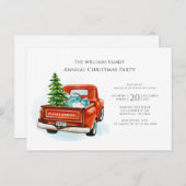 Elegante Weihnachts-Rote Truck-Feier Einladung (Vorne/Hinten)