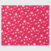 Elegante Weihnachts-Rote Vorlage White Stars Geschenkpapier (Flach)