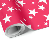 Elegante Weihnachts-Rote Vorlage White Stars Geschenkpapier (Rolleneckpunkt)