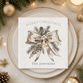 Elegante Weihnachts-Schleife personalisierte Servi Serviette