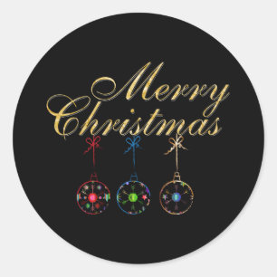 Elegante Weihnachts-Schneeflocken-Kunst Runder Aufkleber