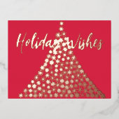 Elegante Weihnachts-Script-Holiday wünscht Postcar Folie Einladungspostkarte (Vorderseite)