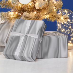 Elegante Weihnachts Silver Imitate Satin Graphic Geschenkpapier