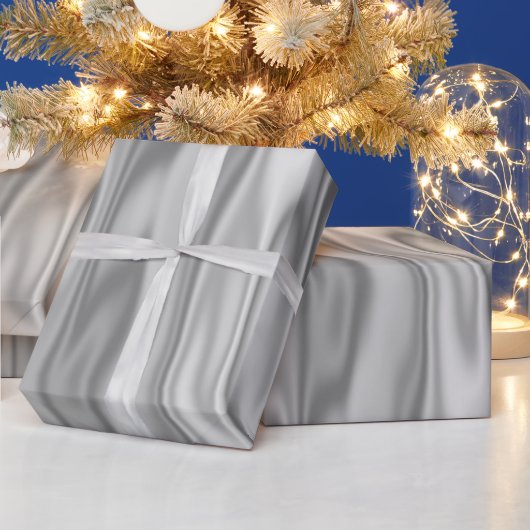 Elegante Weihnachts Silver Imitate Satin Graphic Geschenkpapier (Feiertage)