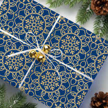 Elegante Weihnachts-Snowflake Imitats Gold Navy
