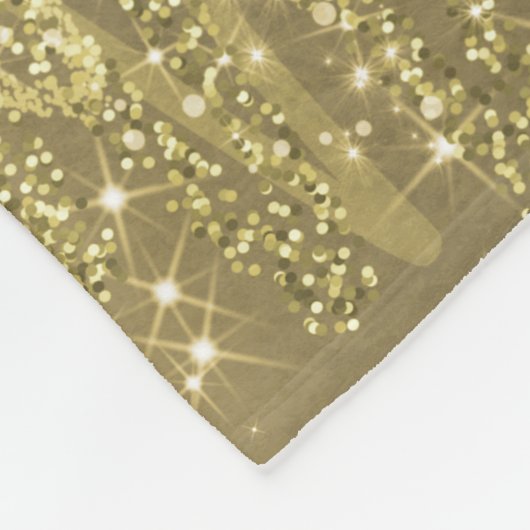 Elegante Weihnachts Sparkling Bäume Gold Fleecedecke (Ecke)