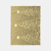 Elegante Weihnachts Sparkling Bäume Gold Fleecedecke (Vorderseite)