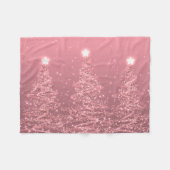 Elegante Weihnachts Sparkling Bäume Rose Gold Fleecedecke (Vorderseite (Horizontal))