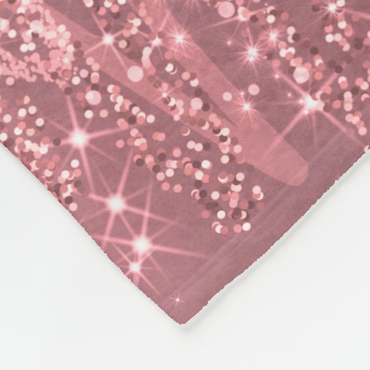 Elegante Weihnachts Sparkling Bäume Rose Gold Fleecedecke (Ecke)