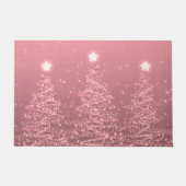 Elegante Weihnachts Sparkling Bäume Rose Gold Fußmatte (Vorderseite)