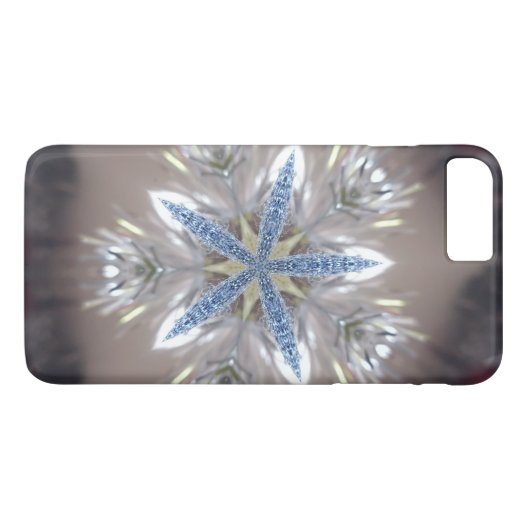 Elegante Weihnachts-Star Shiny Blue White Case-Mate iPhone Hülle (Rückseite (Horizontal))