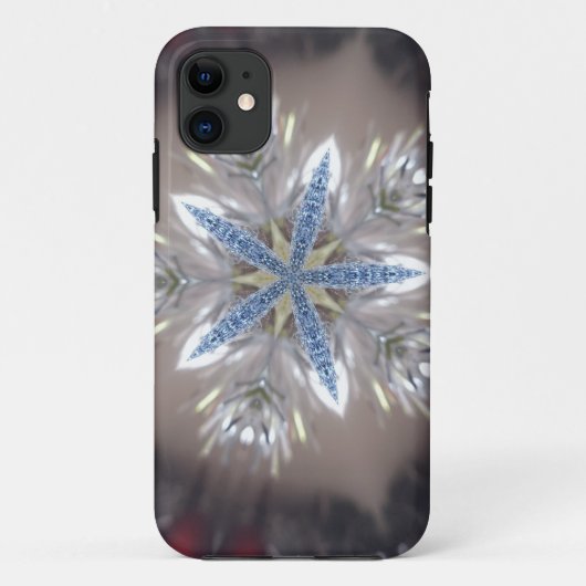 Elegante Weihnachts-Star Shiny Blue White Case-Mate iPhone Hülle (Rückseite)