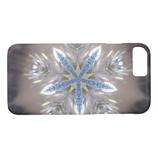 Elegante Weihnachts-Star Shiny Blue White Case-Mate iPhone Hülle (Rückseite (Horizontal))