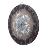 Elegante Weihnachts-Star Shiny Blue White Dartscheibe (Vorderseite rechts)