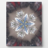 Elegante Weihnachts-Star Shiny Blue White Fotoplatte (Vorderseite)