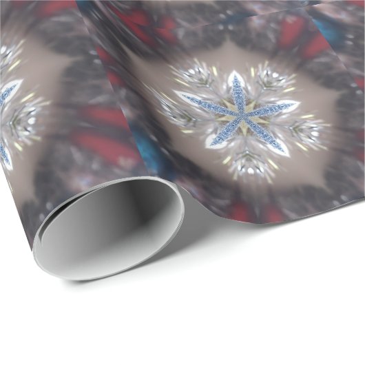 Elegante Weihnachts-Star Shiny Blue White Geschenkpapier (Rolleneckpunkt)