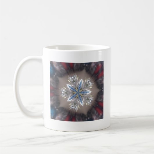 Elegante Weihnachts-Star Shiny Blue White Kaffeetasse (Links)