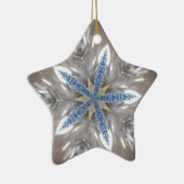 Elegante Weihnachts-Star Shiny Blue White Keramikornament (Rechts)