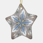 Elegante Weihnachts-Star Shiny Blue White Keramikornament (Links)