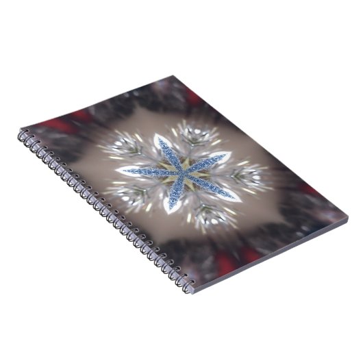 Elegante Weihnachts-Star Shiny Blue White Notizblock (Rechte Seite)
