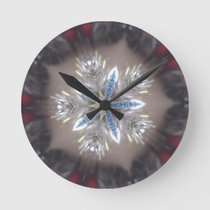 Elegante Weihnachts-Star Shiny Blue White Runde Wanduhr