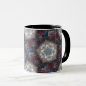 Elegante Weihnachts-Star Shiny Blue White Tasse (VorderseiteRechts)