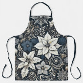 Elegante Weihnachts-Themed Poinsettia Schürze (Vorderseite)