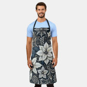 Elegante Weihnachts-Themed Poinsettia Schürze (Getragen)