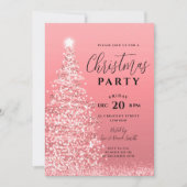 Elegante Weihnachts-Tree Party Rose Einladung (Vorderseite)
