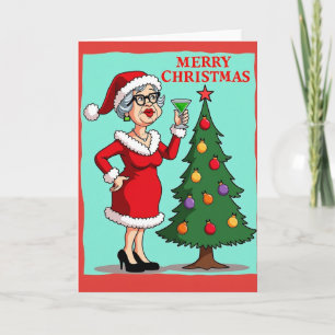 Elegante Weihnachts-Trinkkarte Karte