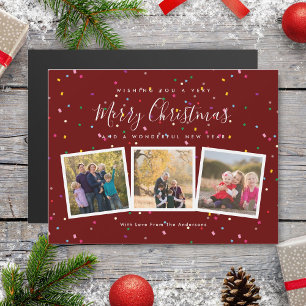 Elegante Weihnachts-Typografie Familienfoto-Karte Magnetkarte