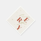 Elegante Weihnachts-Typografie Serviette (Ecke)