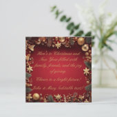 Elegante Weihnachts- und Neujahrsgrüße Feiertagskarte (Stehend Vorderseite)