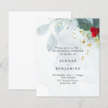 Elegante Weihnachts- und Winter-Aquarell-Hochzeit