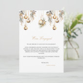 Elegante Weihnachts-Verlobung-Ankündigungskarte Ankündigung (Stehend Vorderseite)