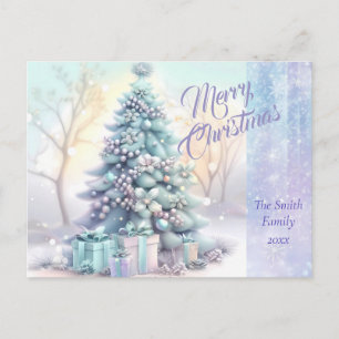 Elegante Weihnachts-Wasserfarben-Botanik Postkarte