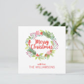 Elegante Weihnachts-Wasserfarbenkreuzkarte (Stehend Vorderseite)