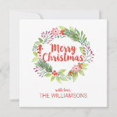 Elegante Weihnachts-Wasserfarbenkreuzkarte (Vorderseite)