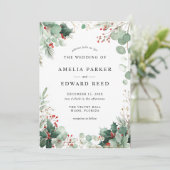 Elegante Weihnachts-Weihnachtsfeier Einladung (Stehend Vorderseite)