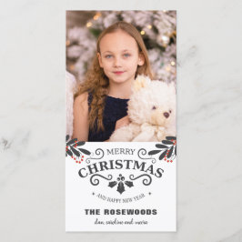 Elegante Weihnachts-Weihnachtsfoto-Karte Feiertagskarte