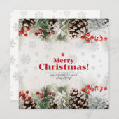 Elegante Weihnachts-Weihnachtskarte, Neues Jahr Feiertagskarte (Vorne/Hinten)