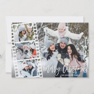 Elegante Weihnachts Winter Blume 4 Foto Gruß Feiertagskarte