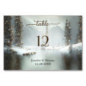 Elegante Weihnachts-Winter-Tischnummer Tischnummer (Rückseite)