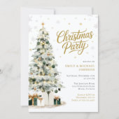 Elegante Weihnachts-Winterbaum-Party Einladung (Vorderseite)