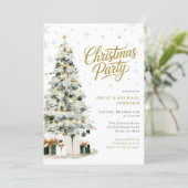 Elegante Weihnachts-Winterbaum-Party Einladung (Stehend Vorderseite)