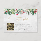 Elegante Weihnachts-Winterhochzeit - Details - Abs Begleitkarte (Vorderseite)