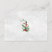 Elegante Weihnachts-Winterhochzeit - Details - Abs Begleitkarte (Rückseite)