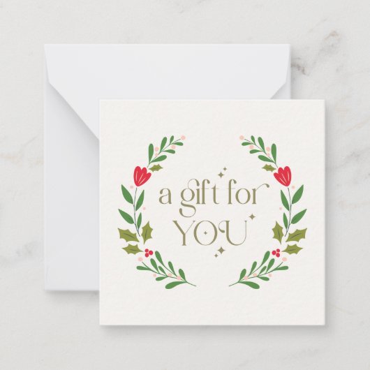 Elegante Weihnachts-Wreath-Geschenkkarte Mitteilungskarte (Vorderseite)